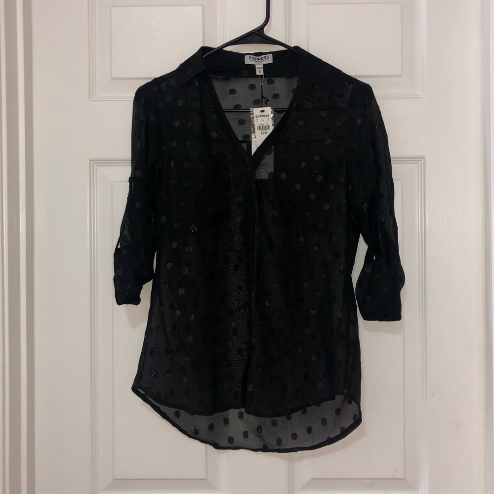 NWT Express - Black sparkly blouse
